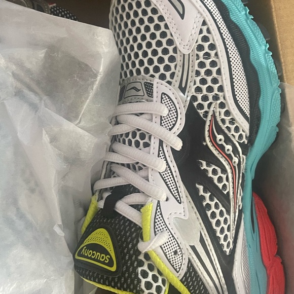 Saucony Black, White, and Blue Kids Sneakers